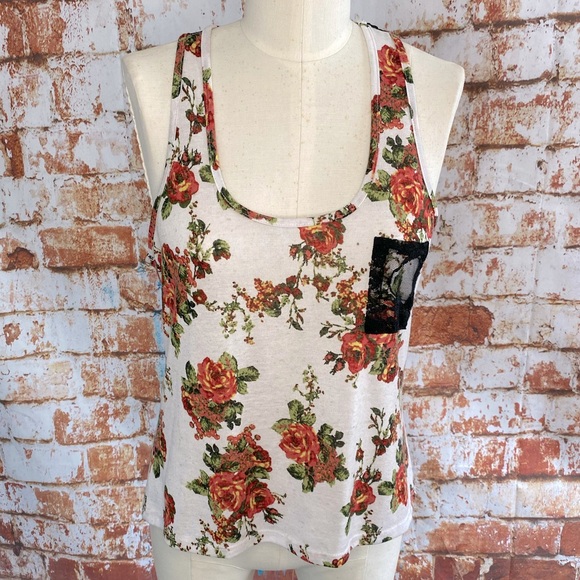 Joyce Leslie Tops - Joyce Leslie coral lace tank top goth grunge med